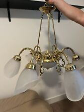 6 light brass chandelier for sale  Dallas