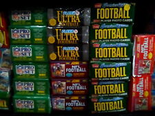 Enorme lote a granel de 100 tarjetas de fútbol americano antiguas vintage de la NFL sin abrir en paquetes de cera NUEVAS segunda mano  Embacar hacia Mexico