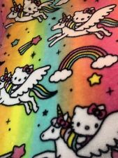 Rare Northwest Hello Kitty Unicorn Rainbow Throw Blanket Approx 47” x 36” for sale  Shipping to South Africa