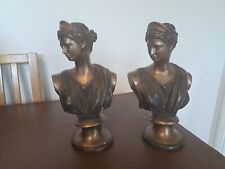 Pair bronze busts for sale  HORSHAM