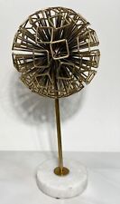 Vtg Modernist Brass Abstract Orb Sputnik Ball Art Statue Sculpture, used for sale  Shipping to Canada