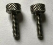 Lot of 2 Stainless Steel Knurled 3/8" Plain Thumb Screws 8-32 x 5/8" Length, New, used for sale  Shipping to South Africa