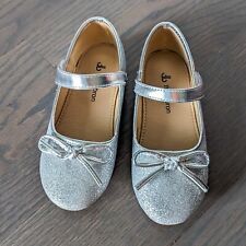 Sapatos baixos femininos de balé infantil Mary Jane com alça, prata, 12 crianças pequenas comprar usado  Enviando para Brazil