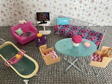 Barbie Furniture Bundle x4 Sets, Living Room, Daybed, Kitchen Table And Bathtub, used for sale  Shipping to South Africa