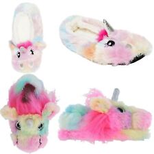 Niñas/Damas Novedad Suave 3D Arco Iris Unicornio Peluche Pantuflas Tallas Mini Me Regalo segunda mano  Embacar hacia Mexico