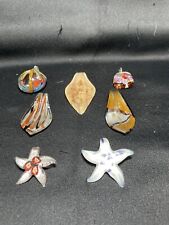Lot of 7 Hand-blown Art Glass Pendants Stars/Dragonfly/Abstract Art, used for sale  Shipping to South Africa