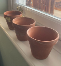 Used, Trio of Terracotta Plant Pots Approx - 10cm x 11cm for sale  Shipping to South Africa