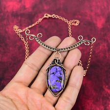 Used, Copper Charoite Gemstone Necklace Copper Wire Wrapped Adjustable Chain Necklace for sale  Shipping to South Africa