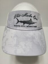 Visera abierta HUK White Marlin blanca gris camuflaje correa Ocean City MD, usado segunda mano  Embacar hacia Argentina