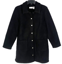 Denim & Co. Women Petite Sherpa Bonded with Fleece Snap Jacket Size PS for sale  Shipping to South Africa