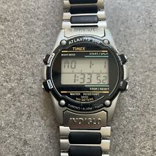Timex Atlantis relógio masculino prata preto plástico 100m luz alarme data caixa O comprar usado  Enviando para Brazil