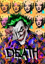 45x32cm Death NYC Edición Limitada GRANDE Firmado Graffiti Arte Pop Impresión "DEATHQ1259" Joker segunda mano  Embacar hacia Argentina