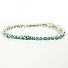 Certified 20 Ct Unisex Blue Diamond Tennis Bracelet-Great Shine & Luster for sale  Shipping to South Africa