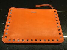 Usado, Bolsa de mão Rebecca Minkoff feminina de couro cravejada grande pulseira laranja comprar usado  Enviando para Brazil