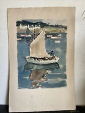 Peinture aquarelle bateau d'occasion  Gif-sur-Yvette