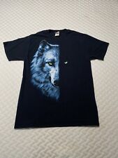 Camiseta Vintage Fruit of the Loom Medio Lobo Media Sombra Negra Para Hombre Mediana M segunda mano  Embacar hacia Argentina