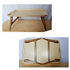 Vintage Retro Folding Plastic Brown Lap Tray Breakfast Bed Table Camping for sale  Shipping to South Africa
