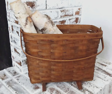 Vintage 1984 Longaberger Magazine Stand Footed Basket with Handle Signed "KY" for sale  Shipping to South Africa