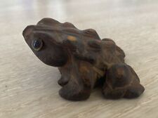 RARE Vintage Cryptomeria Sugi Wood Carved Frog Horned Toad Japan for sale  Shipping to South Africa