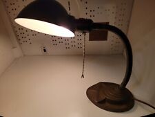 Vintage Gooseneck Leviton LAMP Art Deco Aço Sombra Base de Ferro Fundido Mesa MCM comprar usado  Enviando para Brazil