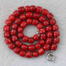 Pedra Natural Coral Vermelho 8-10mm irregular Corrente Colar Miçangas Cilíndrica 18" comprar usado  Enviando para Brazil