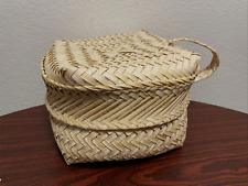 Grande cesta de armazenamento vintage coberta Tarahumara feita à mão México 9x9x6" comprar usado  Enviando para Brazil