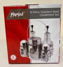 CONJUNTO DE 6 PEÇAS DE CONDIMENTOS DE COZINHA DE AÇO INOXIDÁVEL POR PARINI   comprar usado  Enviando para Brazil