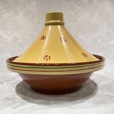 VINTAGE TERRA COTTA TAGINE SUR LA TABLE GLAZED MADE IN PORTUGAL 11" Moroccan Pot for sale  Shipping to Canada