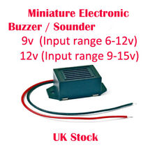 Miniature Electronic Buzzer / Sounder 9v or 12v  with Flying Leads for sale  Shipping to South Africa