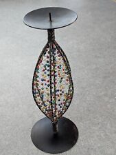 Used, Vintage Beaded Metal Pillar Candle Holder Free Standing for sale  Shipping to South Africa