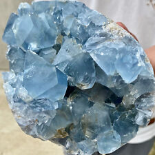Hermoso espécimen mineral cueva de cristal azul celeste natural de 5,34 lb segunda mano  Embacar hacia Mexico