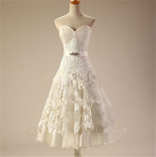 Used, Short Vintage Lace Wedding Dress Bridal Gown Size 2 4 6 8 10 12 14 16 18 20 22+ for sale  Shipping to South Africa