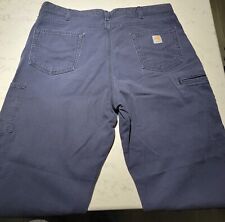 Pantalones para hombre Carhartt FR 40x32 de lona azul resistente al fuego ajuste suelto FRB159  segunda mano  Embacar hacia Argentina