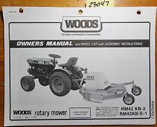 Woods RM42KB-2 RM42KB/E-1 Rotary Mower for Kubota B6000 Owner Operator Manual 86 for sale  Shipping to Canada