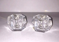 De Plomb Crystal 2 Thick Candlestick Holder 24% Lead Hexagon Shape VTG EUC for sale  Shipping to South Africa