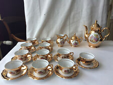 service à café porcelaine dorée, décor Fragonard, Bavaria d'occasion  Confolens