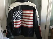 Jaqueta de couro vintage bandeira americana tamanho médio masculina EUA comprar usado  Enviando para Brazil