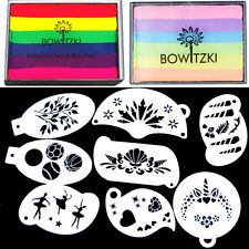 Split Cake Face Paint with Stencils Reusable Template Body Painting MAKEUP Tools for sale  Shipping to South Africa