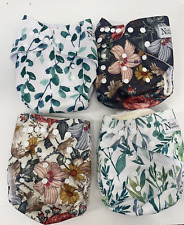 Used, Nora's Nursey Baby Lot of 4 Reusable Cloth Diapers & Covers Floral Toddler Girls for sale  Shipping to South Africa