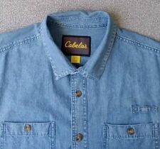 Cabela's Short Sleeve Denim Chambray Button Up Shirt Men's XL for sale  Shipping to South Africa