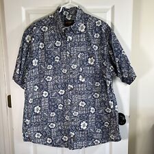 VTG Hawaiian Shirt by Woolrich Navy Blue Tropical Fish Cotton Kayak Men’s XL, used for sale  Shipping to South Africa