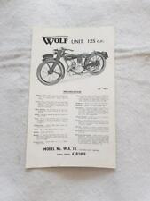 Wolf unit 125cc for sale  LEICESTER
