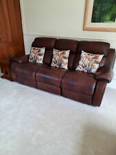 Brown leather recline for sale  CREWE