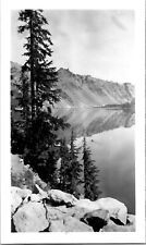 Crater Lake National Park Oregon Mirror Reflection Snapshot 1940s Vintage Photo, used for sale  Shipping to South Africa