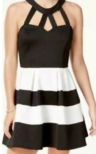 Vestido sem mangas CRYSTAL DOLL listrado preto branco feminino júnior tamanho 11 comprar usado  Enviando para Brazil