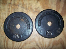 vtg AMERICAN HEALTH STUDIOS 7.5s BarBell BodyBuilding Strongman WEIGHT PLATES ab for sale  Shipping to South Africa