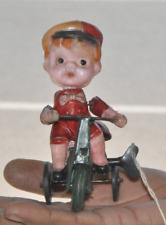 Vintage Wind Up Boy Riding Tricycle Colorful Litho Tin Toy, Japan? for sale  Shipping to South Africa