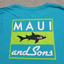 Camisa Maui and Sons Para Hombres Grande Azul Gráfico Camiseta Tiburón Hechizo Playa Verano segunda mano  Embacar hacia Argentina