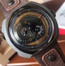 Usado com caixa Sevenfriday Q-Series SF-Q2/03 relógio masculino pulseira de couro mostrador marrom comprar usado  Enviando para Brazil