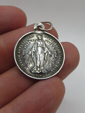 FRANCE 1830: SILVER PENDANT VIRGIN SAINT MARY MEDAL , SACRED HEARTS - named for sale  Shipping to South Africa
